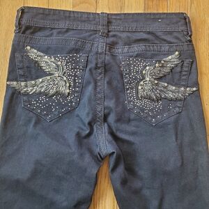Rebel & Soul Embellished‎ Studded Y2k Western Bling Skinny Jeans Size 6